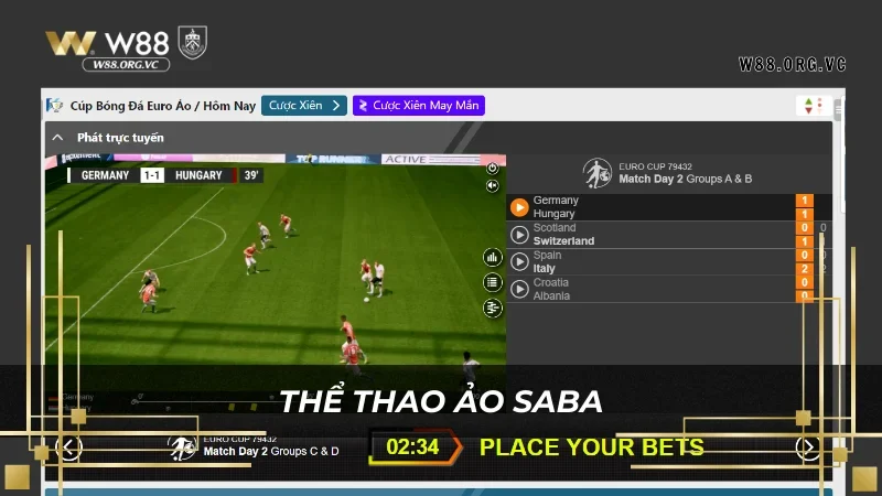 Thể thao ảo là game hot do Saba sports cung cấp cho W88